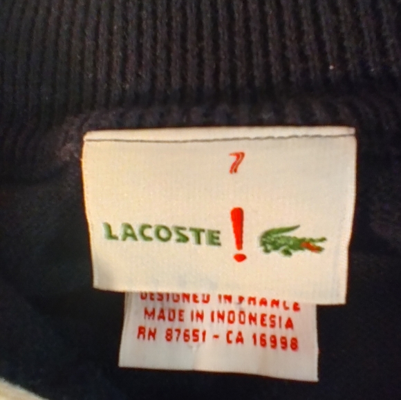 Lacoste L!VE Mens Black White Stripe Pullover Sweater 7 - Picture 4 of 16